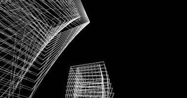 soyut mimari duvar kağıdı tasarımı, dijital konsept arkaplan