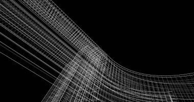 Mimari sanat konseptinde soyut çizgiler, minimum geometrik şekiller. 