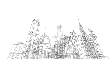 soyut mimari duvar kağıdı tasarımı, dijital konsept arkaplan