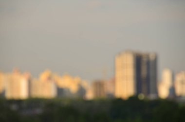 Bulanık şehir. Renkli soyut arkaplan