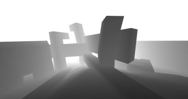 Mimari sanat konseptinde soyut çizgiler, minimum geometrik şekiller. 