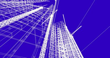 soyut mimari duvar kağıdı tasarımı, dijital konsept arkaplan