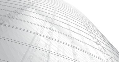 Mimari sanat konseptinde soyut çizgiler, minimum geometrik şekiller. 