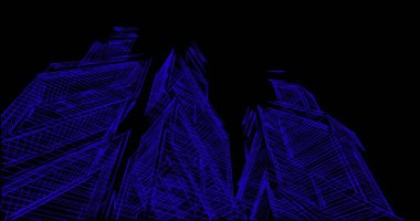 Arkaplanda mimari bina 3d illüstrasyon