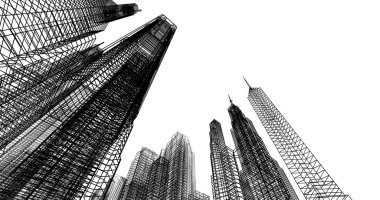 soyut mimari duvar kağıdı tasarımı, dijital konsept arkaplan