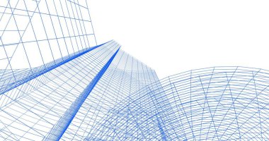 Mimari sanat konseptinde soyut çizgiler, minimum geometrik şekiller. 