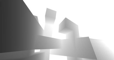 Arkaplanda mimari bina 3d illüstrasyon