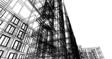 soyut mimari duvar kağıdı tasarımı, dijital konsept arkaplan