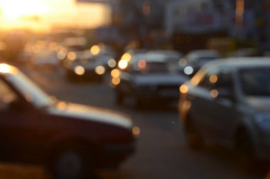 Bulanık şehir manzarası, soyut arkaplan 