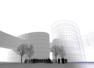 soyut mimari duvar kağıdı tasarımı, dijital konsept arkaplan