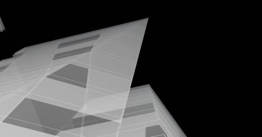 Mimari sanat konseptinde soyut çizgiler, minimum geometrik şekiller. 