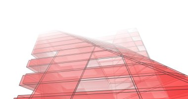 Mimari sanat konseptinde soyut çizgiler, minimum geometrik şekiller. 