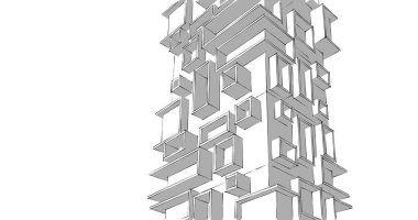 soyut mimari duvar kağıdı tasarımı, dijital konsept arkaplan