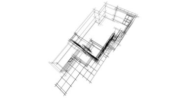 3d mimari duvar kağıdı tasarımı, dijital bina çizimi 