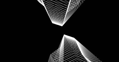 Mimari sanat konseptinde soyut çizgiler, minimum geometrik şekiller. 