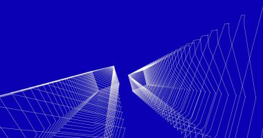 Mimari sanat konseptinde soyut çizgiler, minimum geometrik şekiller. 