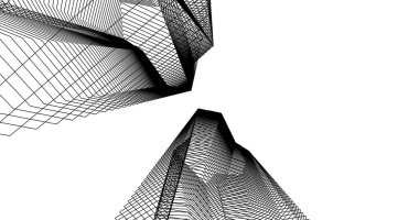 Mimari sanat konseptinde soyut çizgiler, minimum geometrik şekiller. 