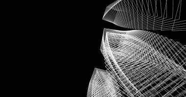 soyut mimari duvar kağıdı tasarımı, dijital konsept arkaplan