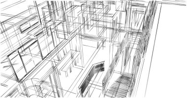 soyut mimari duvar kağıdı tasarımı, dijital konsept arkaplan