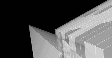 Mimari sanat konseptinde soyut çizgiler, minimum geometrik şekiller. 