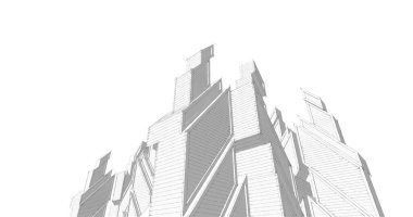 Mimari sanat konseptinde soyut çizgiler, minimum geometrik şekiller. 