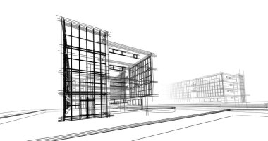 soyut mimari duvar kağıdı tasarımı, dijital konsept arkaplan