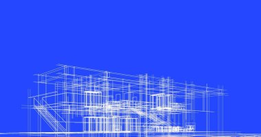 Mimari sanat konseptinde soyut çizgiler, minimum geometrik şekiller. 