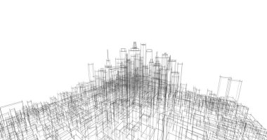 soyut mimari duvar kağıdı tasarımı, dijital konsept arkaplan