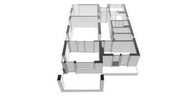 Mimari sanat konseptinde soyut çizgiler, minimum geometrik şekiller. 