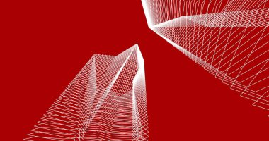 Mimari sanat konseptinde soyut çizgiler, minimum geometrik şekiller. 