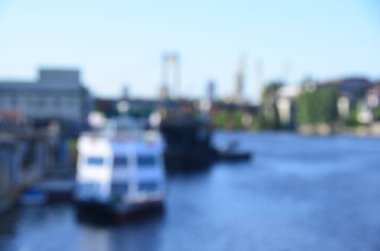 Yol trafiğinin, Kyiv 'in, Ukrayna' nın odaksız görüntüsü