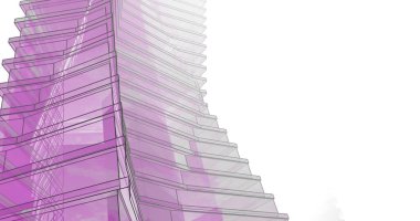 Mimari sanat konseptinde soyut çizgiler, minimum geometrik şekiller. 