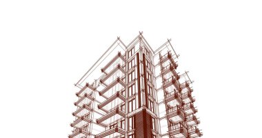 soyut mimari duvar kağıdı tasarımı, dijital konsept arkaplan