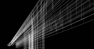 Mimari sanat konseptinde soyut çizgiler, minimum geometrik şekiller. 