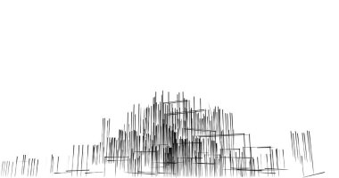 Arkaplanda mimari bina 3d illüstrasyon