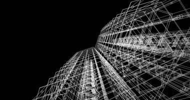 soyut mimari duvar kağıdı tasarımı, dijital konsept arkaplan