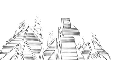 eskiz sanatı, geometrik mimari binalar tasarımı