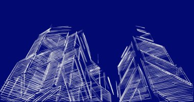 eskiz sanatı, geometrik mimari binalar tasarımı