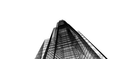 Mimari sanat konseptinde soyut çizgiler, minimum geometrik şekiller. 