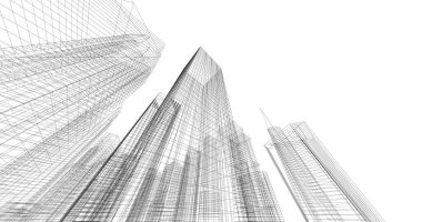 soyut mimari duvar kağıdı tasarımı, dijital konsept arkaplan