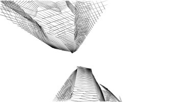 Mimari sanat konseptinde soyut çizgiler, minimum geometrik şekiller. 