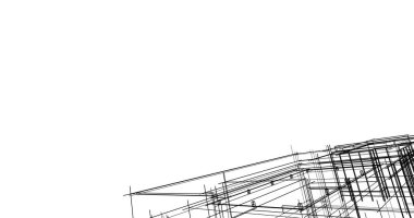 Mimari sanat konseptinde soyut çizgiler, minimum geometrik şekiller. 