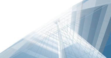 Arkaplanda mimari bina 3d illüstrasyon