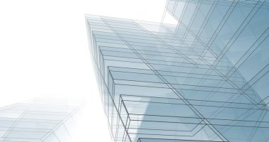Mimari sanat konseptinde soyut çizgiler, minimum geometrik şekiller. 