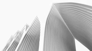 Mimari sanat konseptinde soyut çizgiler, minimum geometrik şekiller. 