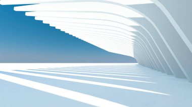 Mimari sanat konseptinde soyut çizgiler, minimum geometrik şekiller. 