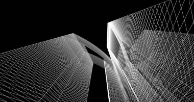 soyut mimari duvar kağıdı tasarımı, dijital konsept arkaplan