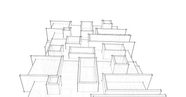 soyut mimari duvar kağıdı tasarımı, dijital konsept arkaplan