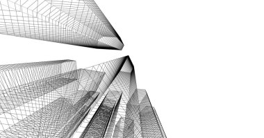 soyut mimari duvar kağıdı tasarımı, dijital konsept arkaplan