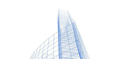 Mimari sanat konseptinde soyut çizgiler, minimum geometrik şekiller. 